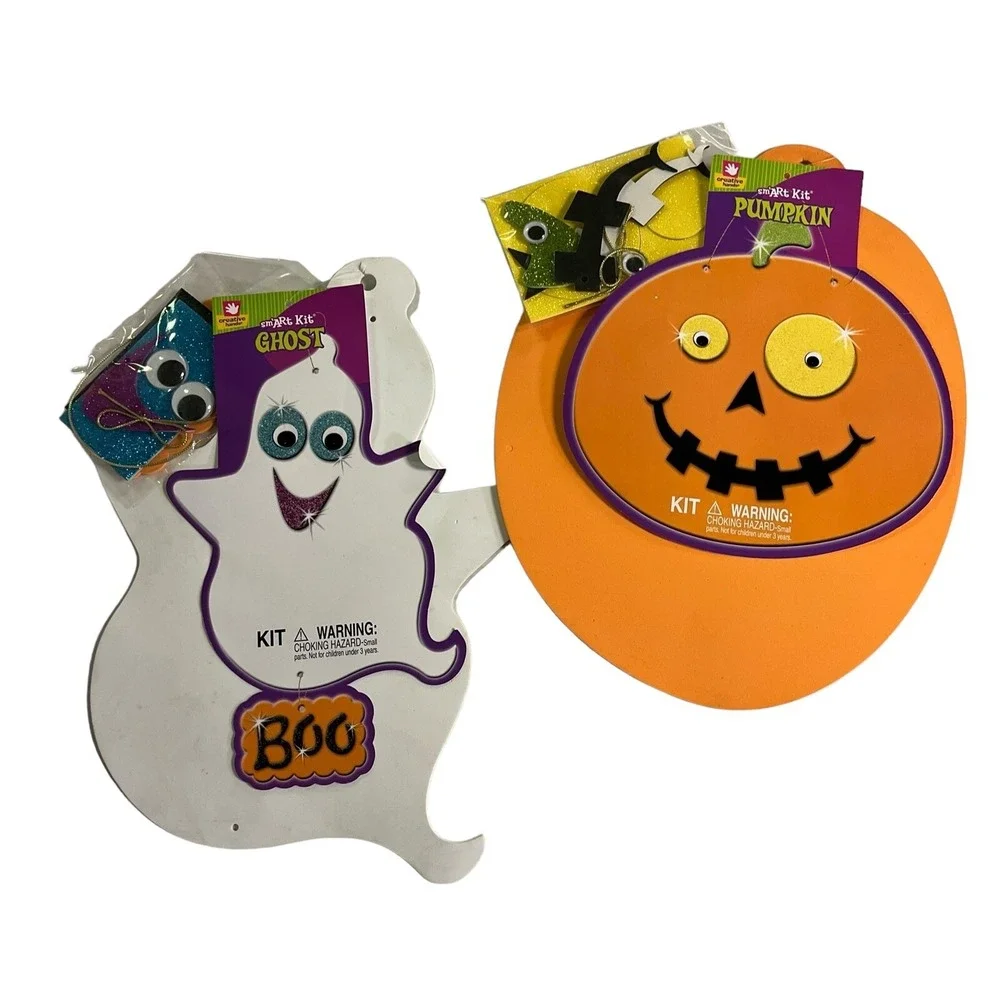 Vintage Fibre Craft Creative Hands smart Kit Make a Pumpkin Ghost 2007 NOS